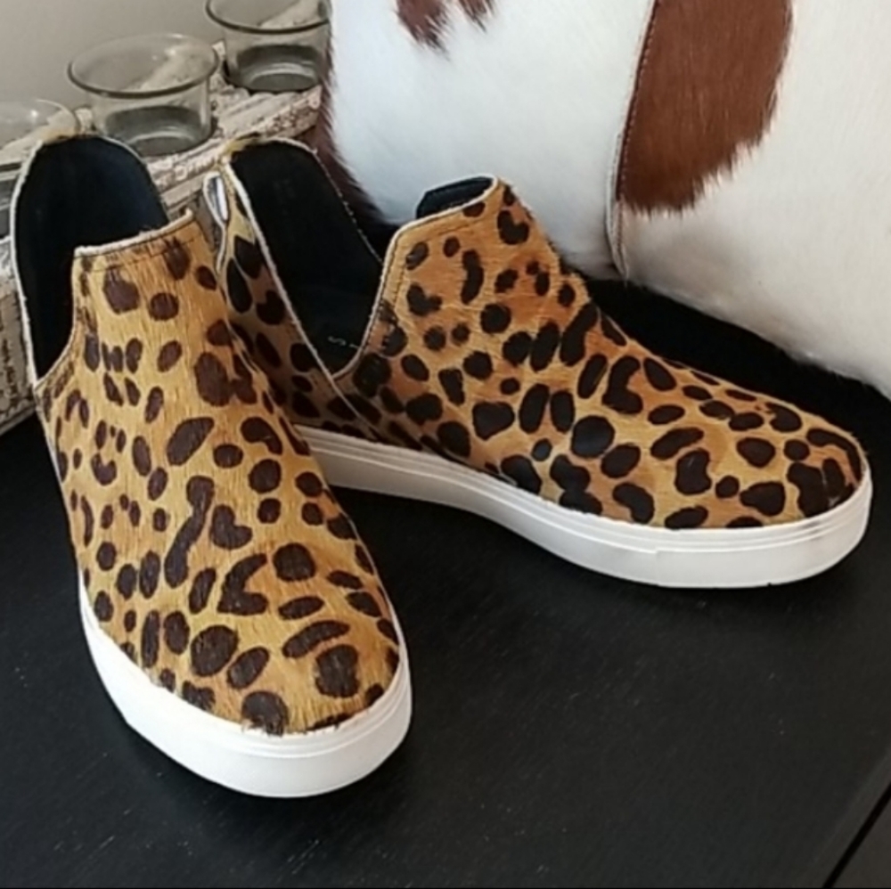Steve Maden Leopard Fur Platform Shoes